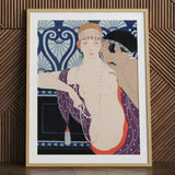 Les Trois Beautes De Mnasidika - George Barbier Art Print / Canvas, 24x32’’ / 61x81cm / Natural Frame / Matboard, Posters Prints & Visual