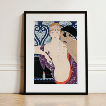 Les Trois Beautes De Mnasidika - George Barbier Art Print / Canvas, 12x16’’ / 31x41cm / Black Frame / Matboard, Posters Prints & Visual