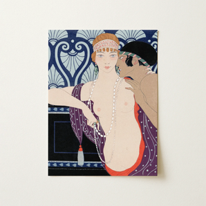 Les Trois Beautes De Mnasidika - George Barbier Art Print / Canvas, 12x16’’ / 31x41cm / Unframed / no Border, Posters Prints & Visual
