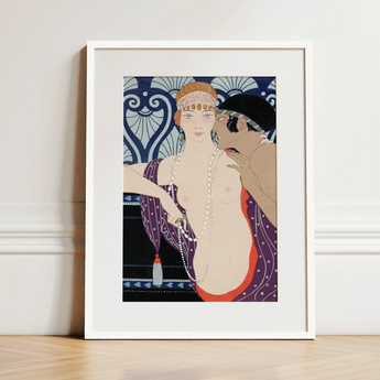 Les Trois Beautes De Mnasidika - George Barbier Art Print / Canvas, 12x16’’ / 31x41cm / White Frame / Matboard, Posters Prints & Visual