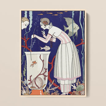 L’étourdissant Petit Poisson - George Barbier Art Print / Canvas, 12x17’’ / A3 / Natural Frame, Posters Prints & Visual Artwork, Toby Leon