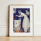 L’étourdissant Petit Poisson - George Barbier Art Print / Canvas Artistic Framed Woman Elegant White Pink Dress Barbier’s L’étourdissant,