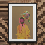 Liberty - Neo-baroque Afrofuturist Fashion Art Print / Canvas, 20x30’’ / 51x76cm / Black Frame / Matboard, Posters Prints & Visual Artwork,