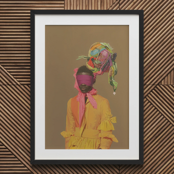 Liberty - Neo-baroque Afrofuturist Fashion Art Print / Canvas, 20x30’’ / 51x76cm / Black Frame / Matboard, Posters Prints & Visual Artwork,