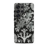 Lichenes Flechten - Ernst Haeckel Phone Case Samsung Galaxy S25 Ultra / Matte Black Phone Case Intricate Silver Coral Sea Life Haeckel