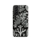 Lichenes Flechten - Ernst Haeckel Phone Case Samsung Galaxy S21 / Matte Black Phone Case Intricate Silver-toned Coral Lichen Patterns