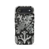 Lichenes Flechten - Ernst Haeckel Phone Case Iphone 17 Air / Matte Black White Coral Patterned Phone Case Textured Design Haeckel Iphone