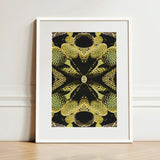 Life on Mars - Trippy Botanical Op Art Print / Canvas Framed Symmetrical Kaleidoscopic Design Green Cacti Reign Supreme, Succulent,