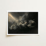 Lightning Struck a Flock of Witches - William Holbrook Beard Art Print / Canvas, Molten Seam Opening, Launches Seven Night-sisters Prints