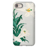 Lilies - Ohara Koson Shin-hanga Art Phone Case Iphone 8 / Matte Phone Case White Lily Flower Design Green Leaves Ohara Koson’s Shin-hanga,