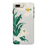 Lilies - Ohara Koson Shin-hanga Art Phone Case Iphone 8 Plus / Matte Floral-patterned Smartphone Case White Lilies Green Leaves Ohara