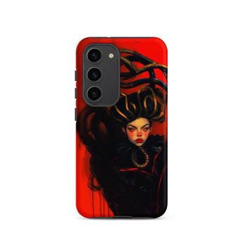 Lilith - Sapphic Witch Phone Case Samsung Galaxy S23 / Matte Vibrant Red Phone Case Illustration Woman Dark Ornate Terrifying Queer Witch,
