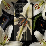 Lily - Ogawa Kazumasa Floral Art Phone Case Sleek Black Phone Case Detailed Print White Lilies Kazumasa Ogawa, Japan’s Photographic