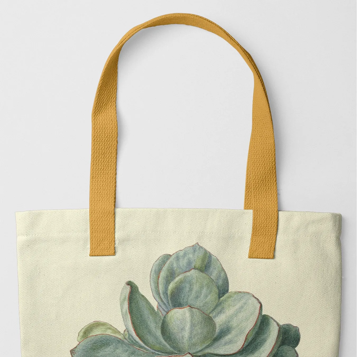 Little Green Man Tote - New Dawn - Heavy Duty Reusable Grocery Bag - Yellow Handles - Shopping Totes - Aesthetic Art