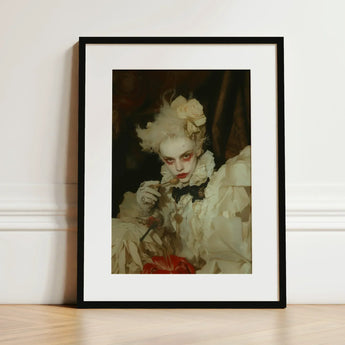 The Little Imp - Gay Devil Art Print / Canvas Black-framed Portrait Person Elaborate White Cream, Void Stares Prints