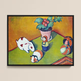Little Walter’s Toys - August Macke Art Print / Canvas Framed Painting White Rabbit Red Spots Orange Guinea Walter’s Toys Art, August Macke