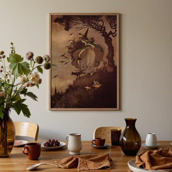 The Little Witch - Ida Rentoul Outhwaite Art Print / Canvas Framed Vintage-style Illustration Pointed Hat Gown Gnarled, Prints