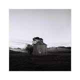 Lonely Brick House Art Print, Brick Octagonal Conical Roof