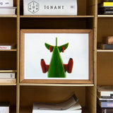Look Up Giclée Print / Canvas Green Red Abstract Figure Stylized Bird Insect Viewed, Living Space, Waking Dream Prints