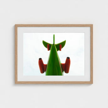 Look Up - Red and Green Fun Fair Airplane Art Print / Canvas Giclée, Living Space, Waking Dream Prints