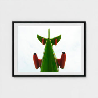 Look Up - Red and Green Fun Fair Airplane Art Print / Canvas Giclée, Living Space, Waking Dream Prints