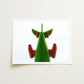 Look Up - Red and Green Fun Fair Airplane Art Print / Canvas Giclée, Living Space, Waking Dream Prints