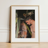 Looking - Gay Surfers Cruising Art Print / Canvas, 12x16’’ / 31x41cm / Natural Frame / Matboard, Posters Prints & Visual Artwork, Toby Leon
