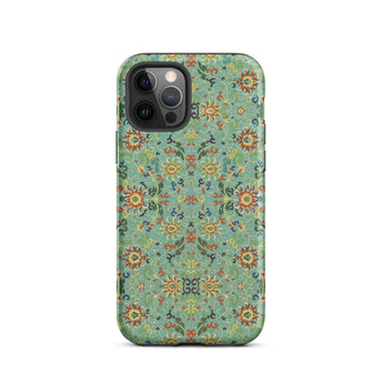 Lotus Candy - Chinese Pattern Art Iphone Case 12 Pro / Matte Floral Patterned Phone Case Chinese Aesthetics Reimagined, Jade-hued Reverie,