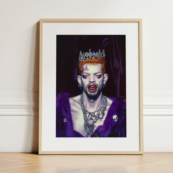 Louis - Club Kid Vampire Art Print / Canvas, 12x16’’ / 31x41cm / Natural Frame / Matboard, Posters Prints & Visual Artwork, Toby Leon