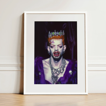 Louis - Club Kid Vampire Art Print / Canvas, 12x16’’ / 31x41cm / White Frame / Matboard, Posters Prints & Visual Artwork, Toby Leon