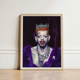 Framed Portrait Person Orange Hair Adorned Ornate Jeweled Club Kid Vampire, Surreal Gothic Glory, Art Print