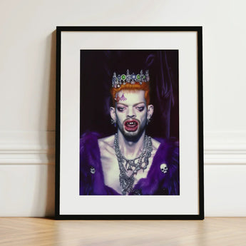 Louis - Club Kid Vampire Art Print / Canvas Framed Portrait Person Orange Hair Ornate Jeweled Crown, Surreal Gothic Glory, Prints