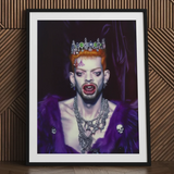 Louis - Club Kid Vampire Art Print / Canvas Framed Portrait Person Orange Hair Ornate Jeweled Crown Club Kid Vampire, Surreal Gothic Glory,