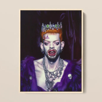 Louis - Club Kid Vampire Art Print / Canvas Framed Portrait Person Vibrant Orange Hair Adorned Ornate, Surreal Gothic Glory, Prints