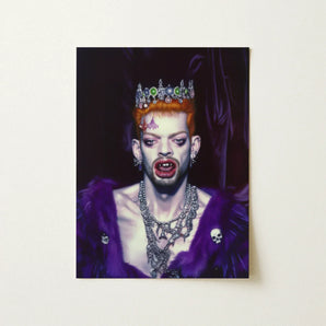 Louis - Club Kid Vampire Art Print / Canvas Portrait Painting Figure Orange Hair Ornate Jeweled Crown, Surreal Gothic Glory, Prints