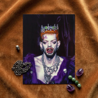 Louis - Club Kid Vampire Art Print / Canvas Rectangular Portrait Person Orange Hair Adorned Ornate, Surreal Gothic Glory, Prints