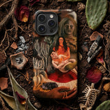 The Love Embrace of the Universe - Frida Kahlo Phone Case Phone Case Detailed Earthy-toned Illustration Frida Kahlo Diego Cradling Rivera,