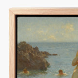 Lovers of the Sun - Henry Scott Tuke Fine Art Print / Canvas Framed Coastal Scene Swimmers Ocean Rocky, Cornish Coast Prints