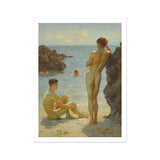 Lovers of the Sun - Henry Scott Tuke Fine Art Print / Canvas, 12x16’’ / 31x41cm / Unframed / White Border, Posters Prints & Visual Artwork,