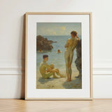 Lovers of the Sun - Henry Scott Tuke Fine Art Print / Canvas Framed Classical Beach Scene Two Nude, Cornish Coast Prints