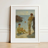 Lovers of the Sun - Henry Scott Tuke Fine Art Print / Canvas, Henry Scott Tuke, Tuke Fine Art, Cornish Coast