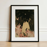 Lucius - Cute Devil Child Art Print / Canvas Black-framed Whimsical Illustration Figure Off-white Dress, Returns, Prints