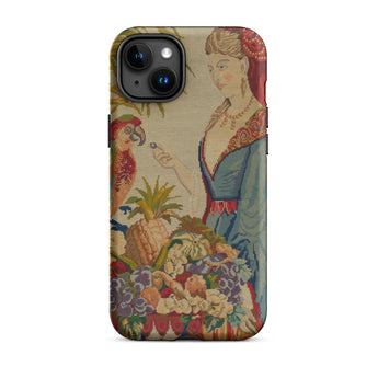 Lunch Break - Berlin Wool Work Iphone Case 15 Plus / Matte Tapestry-patterned Phone Case Berlin Wool Work, Half Overripe Indulgence, Myth,