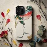 Macaw - Numata Kashu Meiji Bird Art Phone Case White Phone Case Detailed Illustration Colorful Bird Perched Numata Kashu, Japanese Meiji