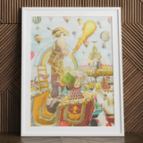 Madame Firefly - Surreal Pop Art Geisha Print, Madame Firefly, Behold Madame Firefly, Operatic Grandeur Ignites