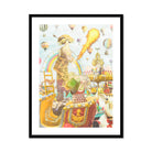 Madame Firefly - Surreal Pop Art Geisha Print, Framed Whimsical Art Print