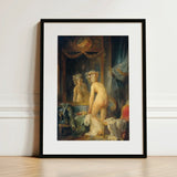Madame’s Morning Toilette - Jean Frederic Schall Art Print / Canvas Black-framed Classical Painting Nude Woman Ornate, Paints, Prints
