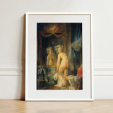 Madame’s Morning Toilette - Jean Frederic Schall Art Print / Canvas White-framed Classical Painting Nude Woman Ornate, Paints, Prints
