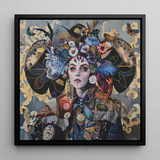 The Magician - Stampa artistica surrealista di carta dei Tarocchi / Tela, 12x12’’ / 31x31cm / Cornice nera, Poster, stampe e opere d’arte visiva, Toby Leon