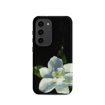 Magnolia - Charles Walter Stetson Phone Case Samsung Galaxy S23 / Matte Black Phone Case Painted White Magnolia Flower Green Stetson’s